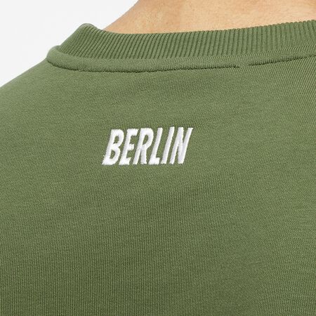 Crewneck With Chest+Back Embroidery And Logo Rib