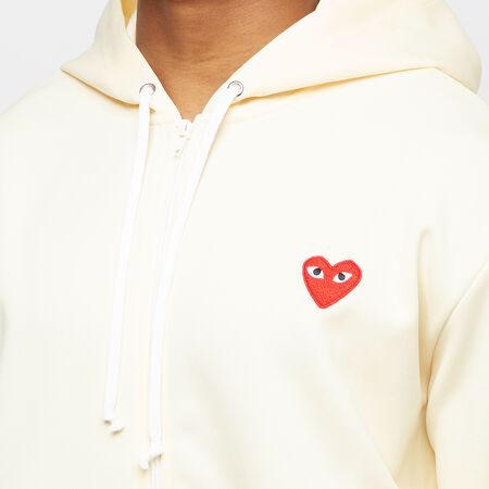 Order Comme des Garcons Play Play Red Zip Sweatshirt ivory Hoodies from solebox | MBCY